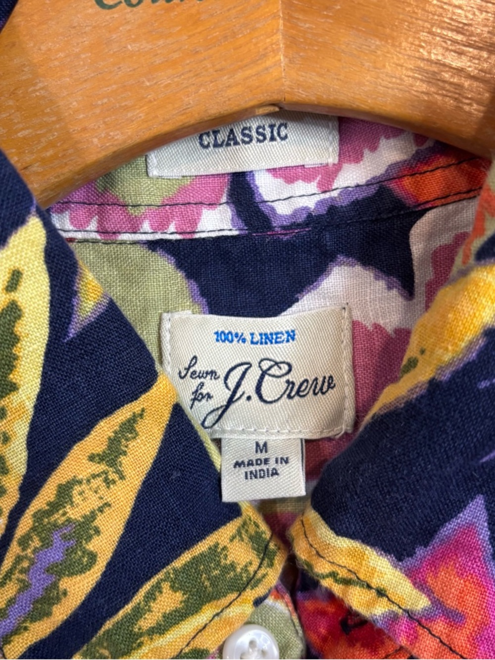 J Crew Linen Short-Sleeve Button-Up Shirt Floral Tropical Medium - Picture 4 of 8